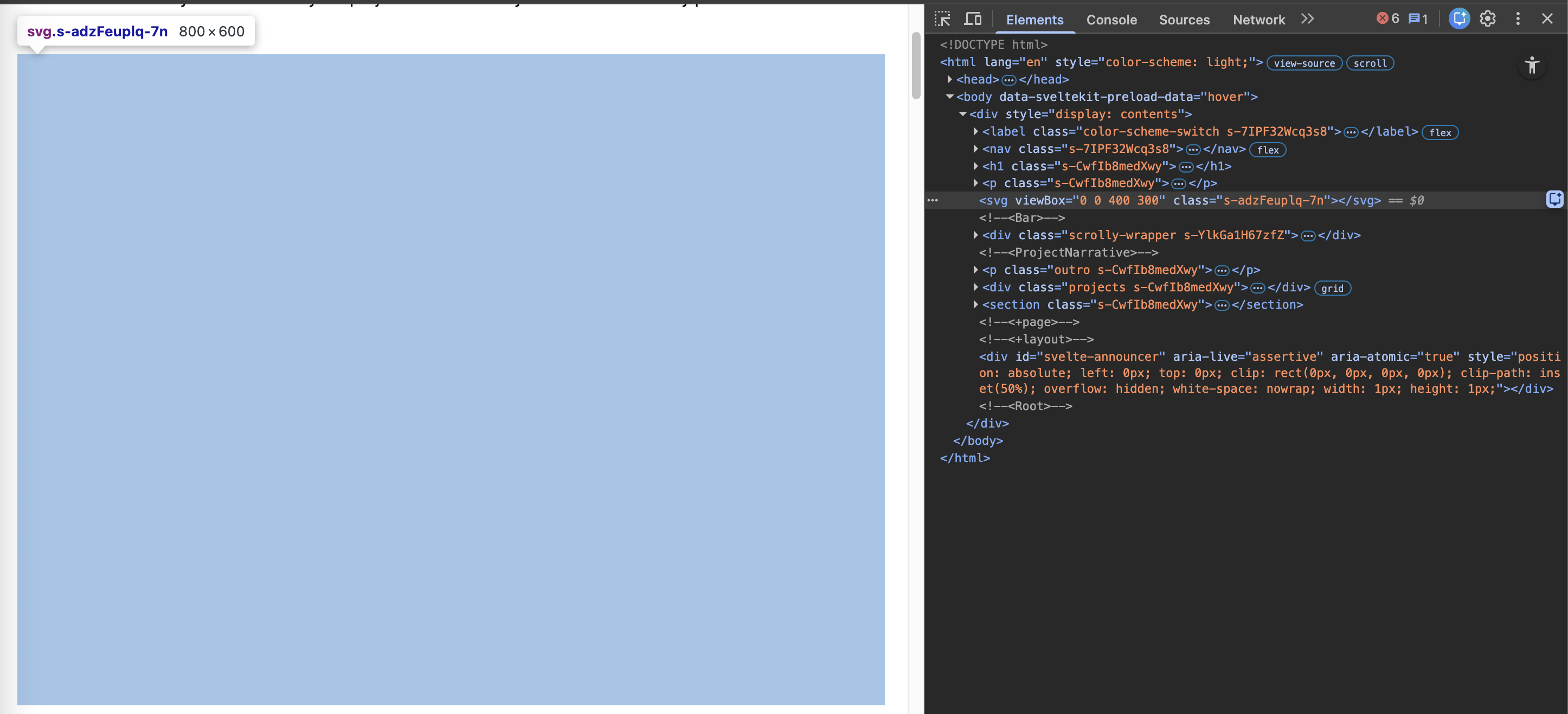 Blank SVG on projects page