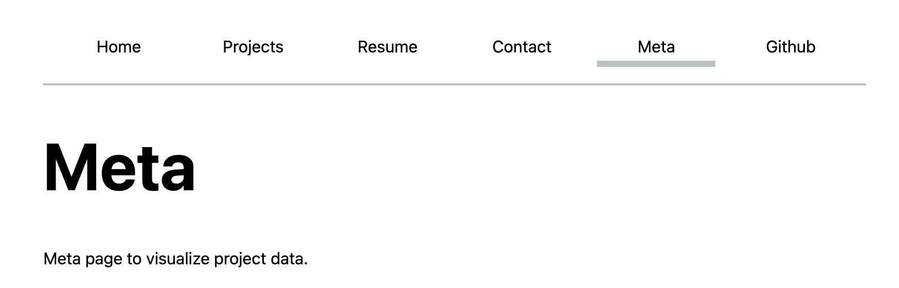 Meta page created and showing in NavBar
