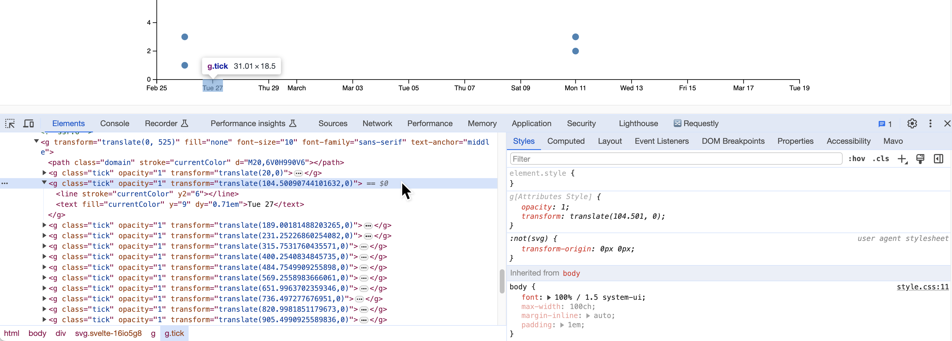 Dev tools screenshot